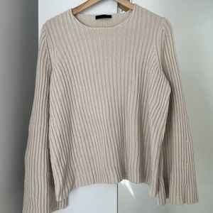 The Row Cashmere & Silk Spring Sweater w/ Bell Flare Sleeves